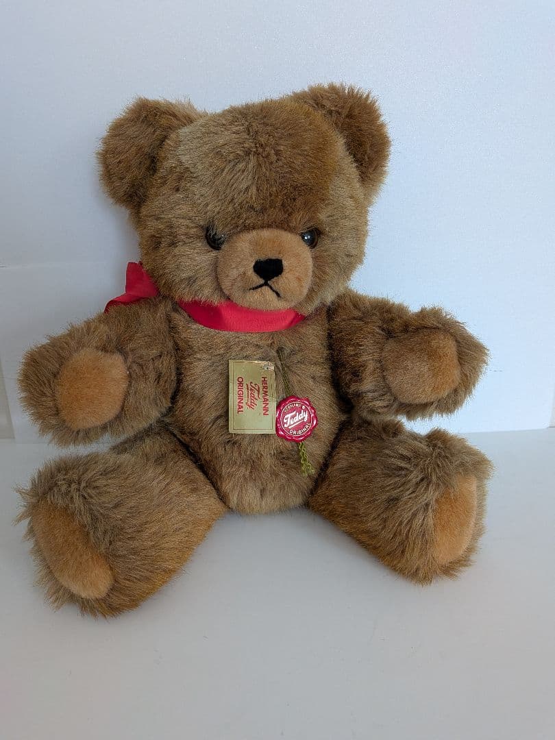 HＥRMANN テディベア 赤いリボン付き、2体