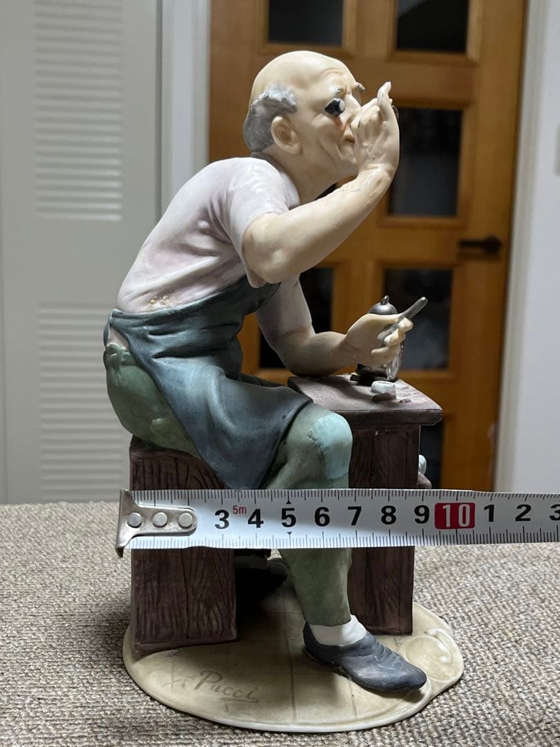 カポディモンテ 時計職人のヴィンテージ陶器彫刻 イタリア 1950 年代