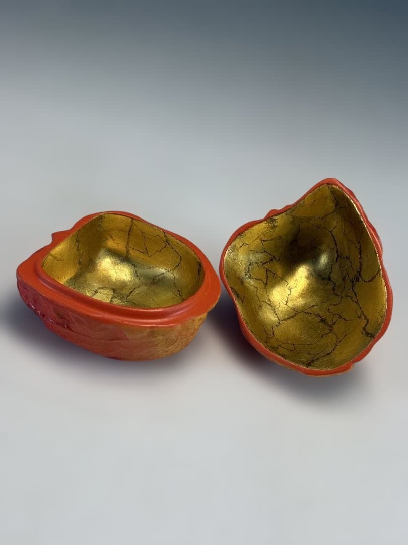 【中古品】粒俵造　乾漆　酸漿香合（共箱）