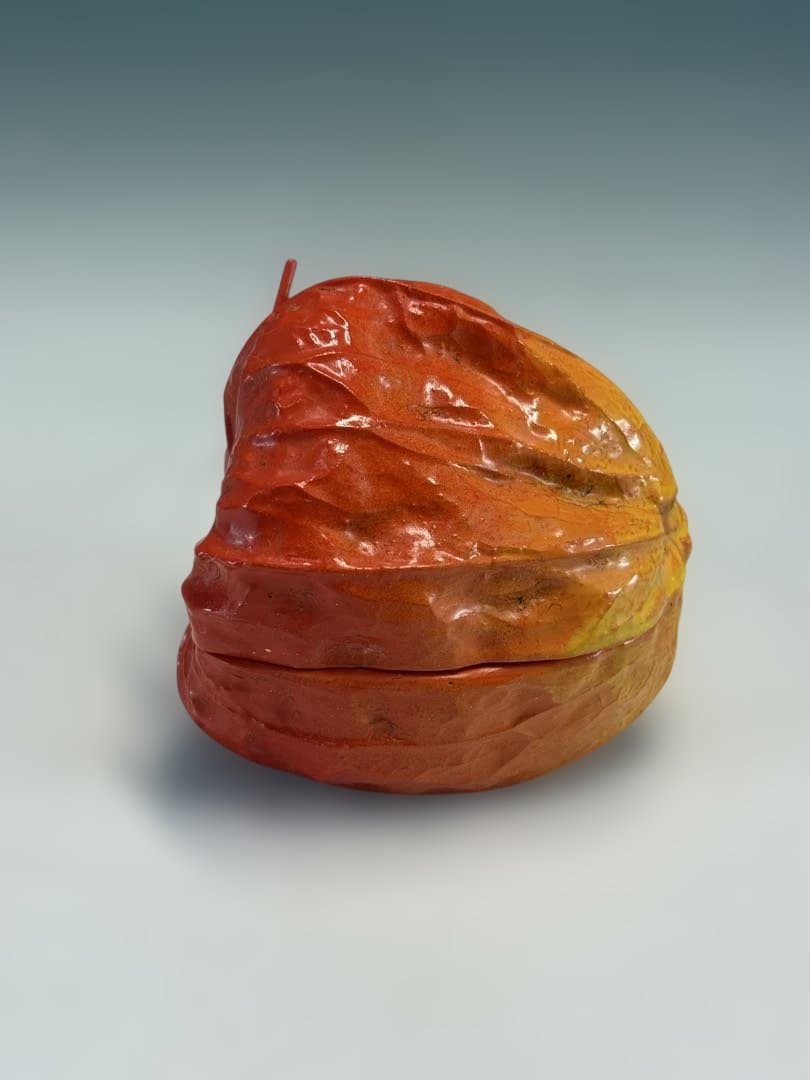 【中古品】粒俵造　乾漆　酸漿香合（共箱）