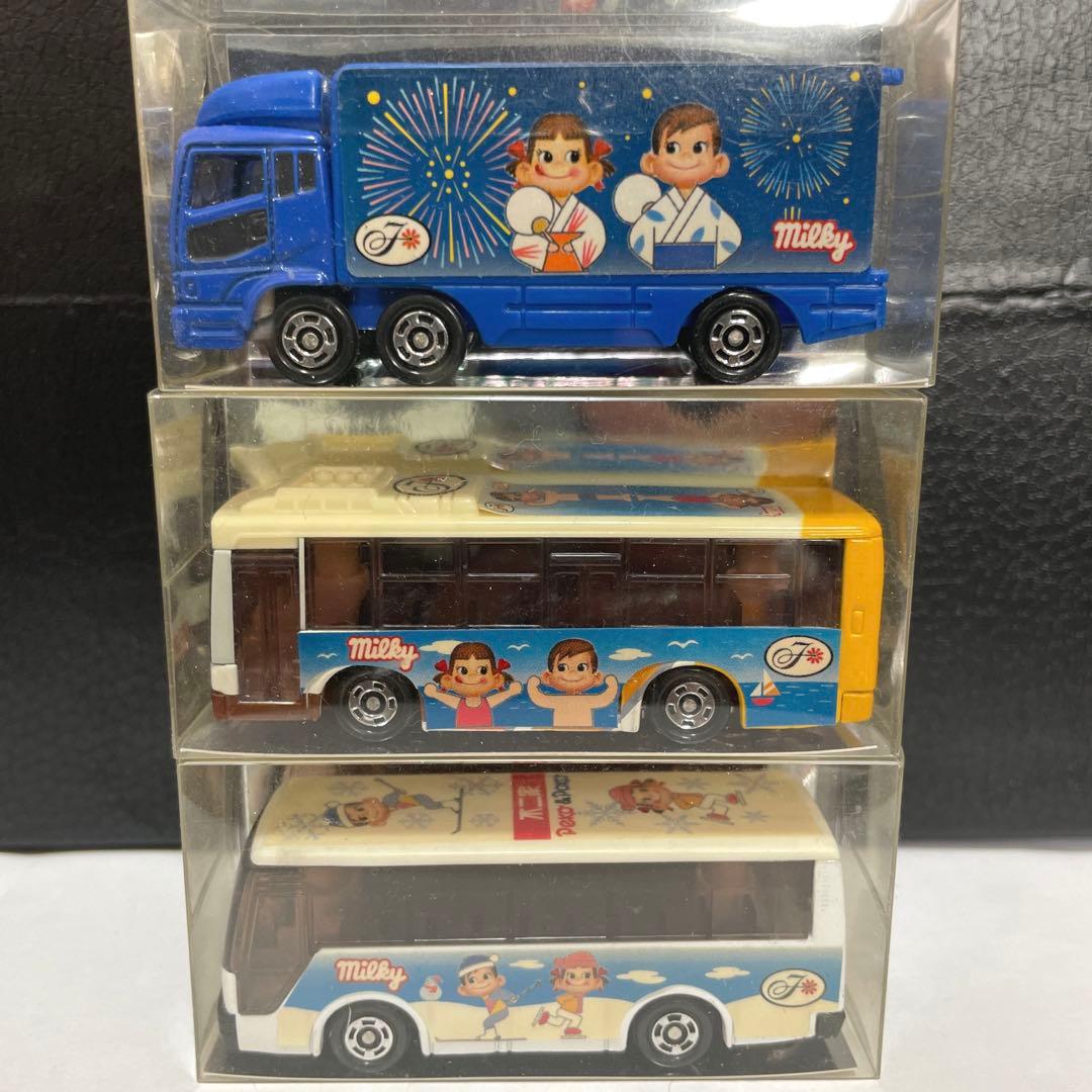 トミカ 不二家　ペコちゃん　ミルキー　ぺコ&ポコ　エアロスター　バス　トラック