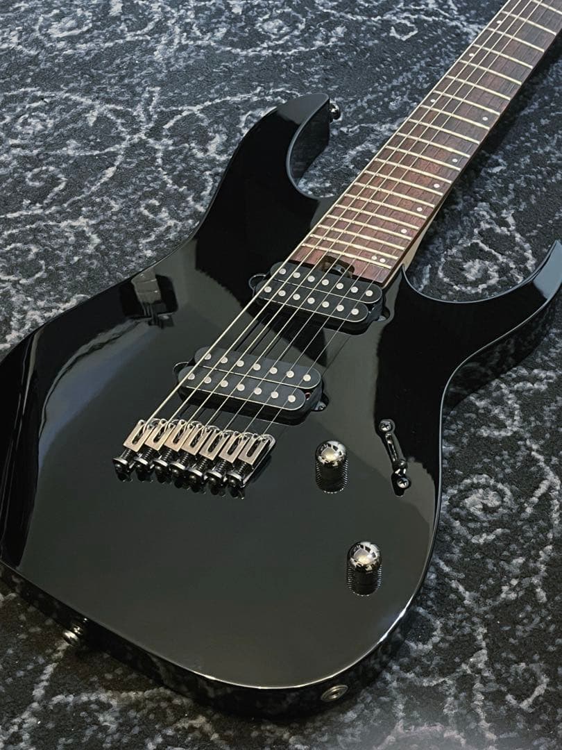 中古品 新品弦プレゼント Ibanez RGMS7-BK 7-String