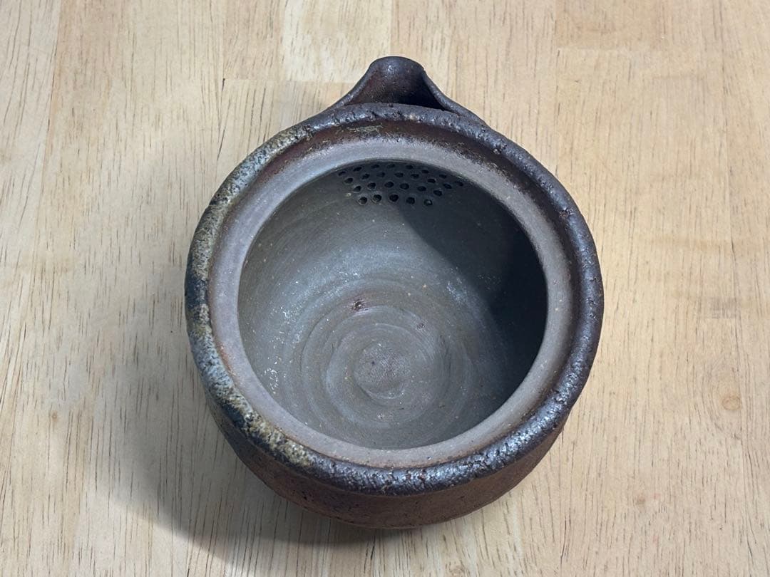 69.備前焼 宝瓶 登り窯 白梅 はくばい 梅 手びねり 急須