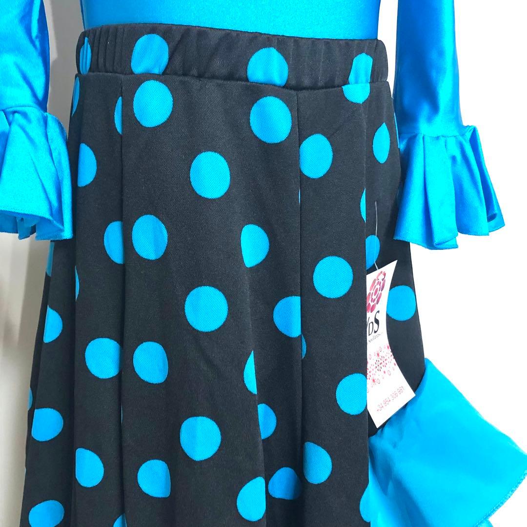 スペイン直輸入★10歳用ファルダセット　トルコ黒ドット