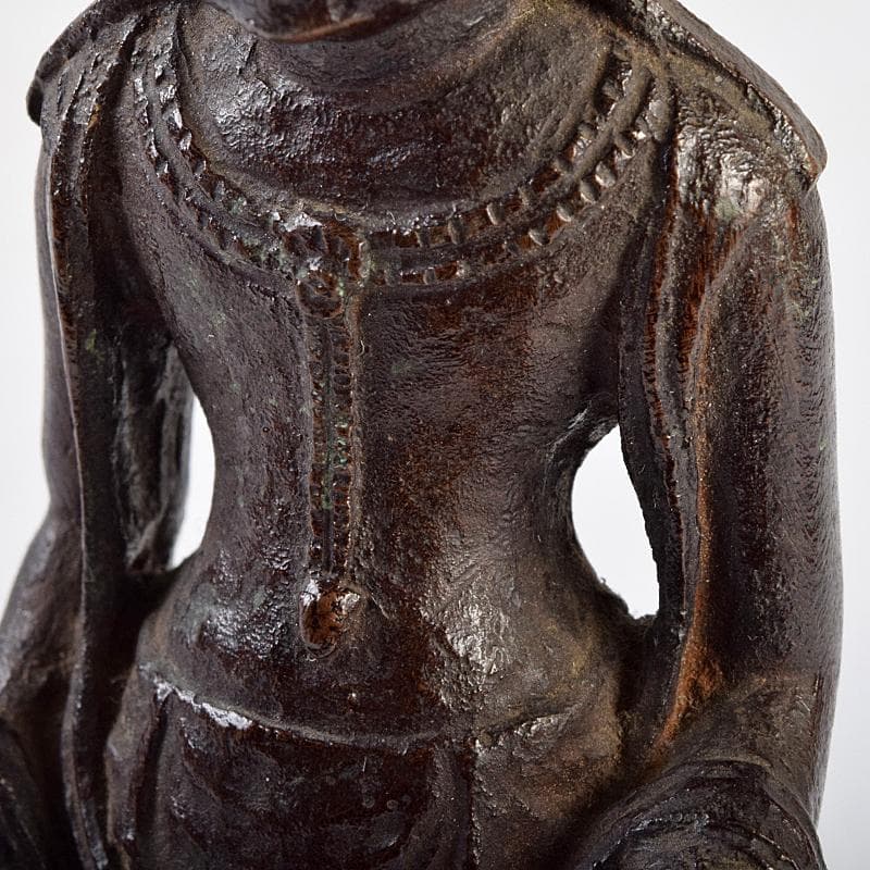 仏教美術　杉浦藤太朗作　ブロンズ　聖観音像　仏像　置物　共箱　D　R9514