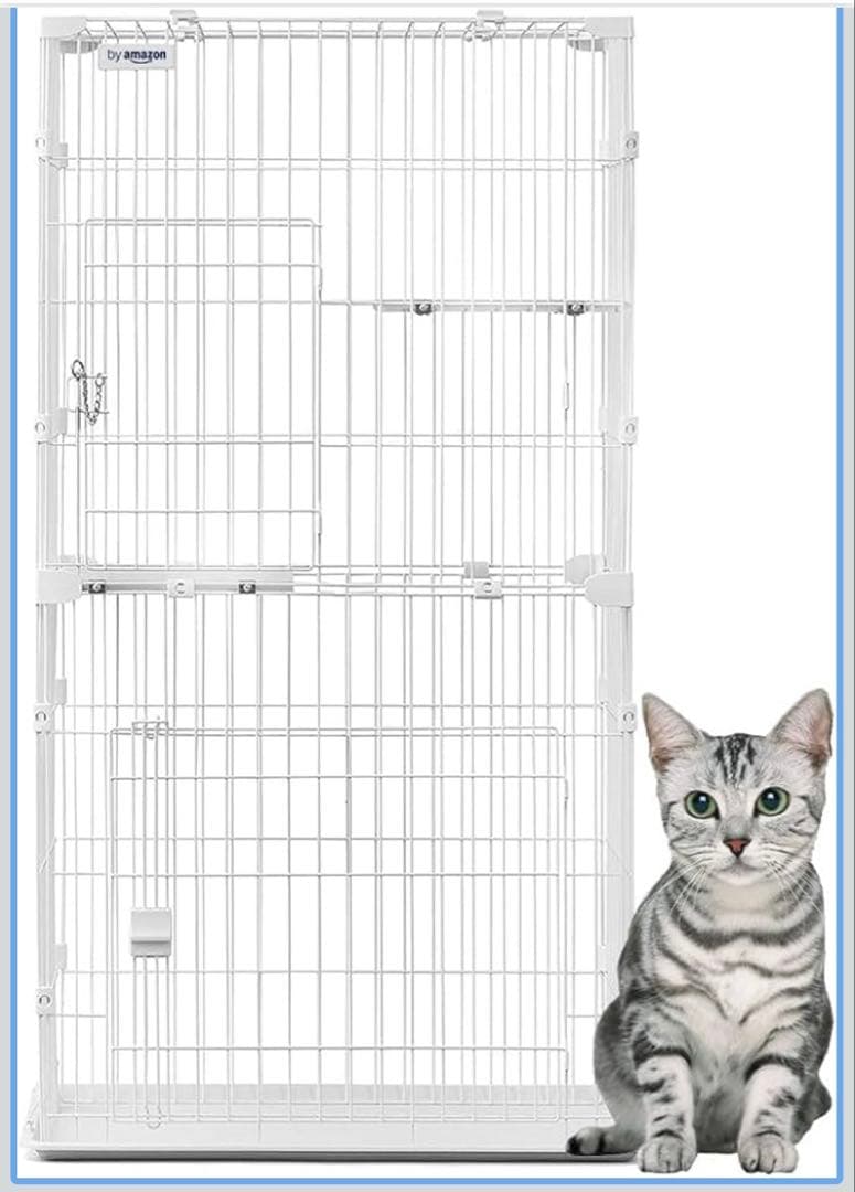 【新品未使用】アイリスオーヤマ　スリムキャットケージ　２段　ホワイト