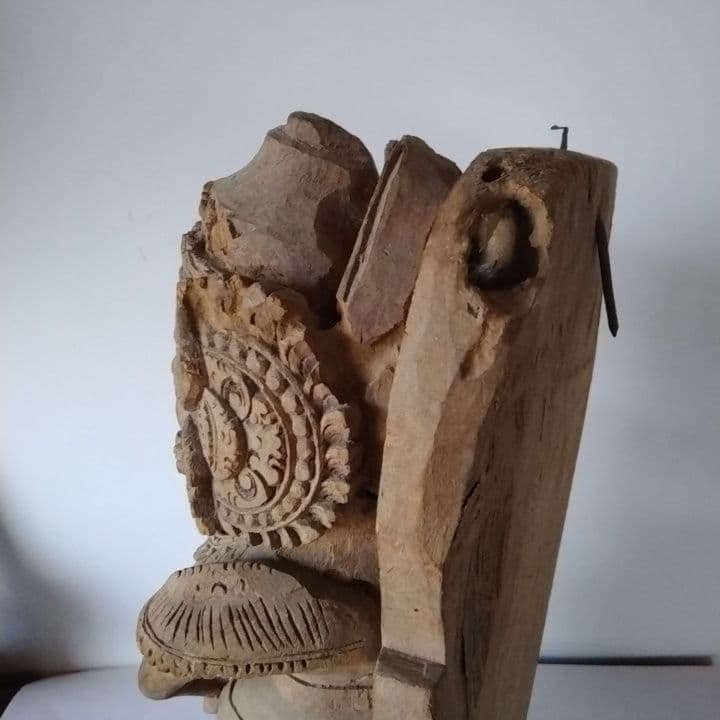 木製彫刻 二体の人物像　インドネシア　台座付き　アンティーク