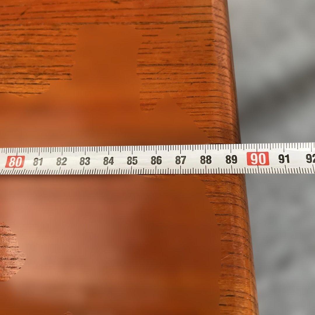 年代物 欅一枚板 文机 ダークブラウン 2引き出し