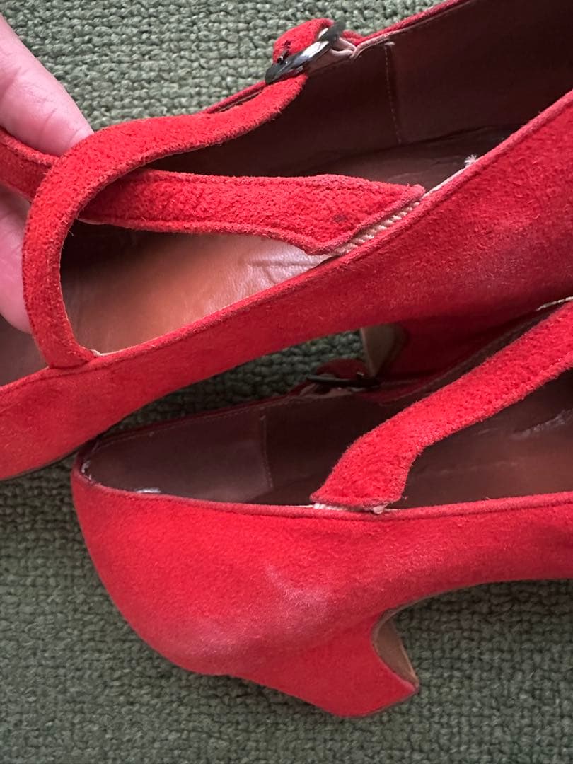 フラメンコシューズ スウェード赤　24cm