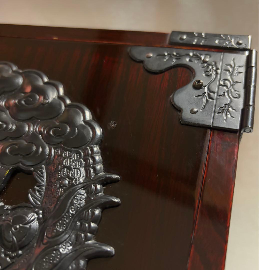 仙台箪笥 渡辺家具店 骨董 アンティーク レトロ 龍 ドラゴン 鍵付き