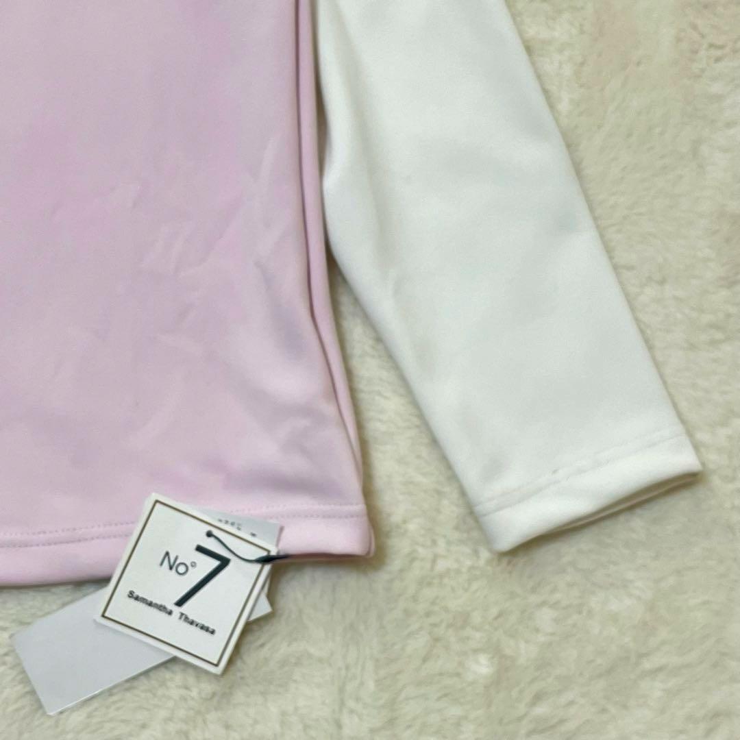 新品 サマンサタバサ ゴルフスポーティーバイカラー 長袖モックネック 40 L