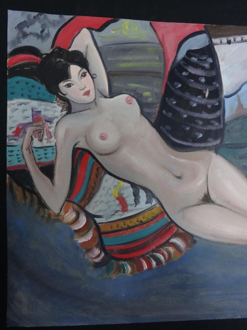 s*5様 小出楢重 横過裸婦 1930年頃 肉筆油彩画・紙本著色・美人画・洋画・