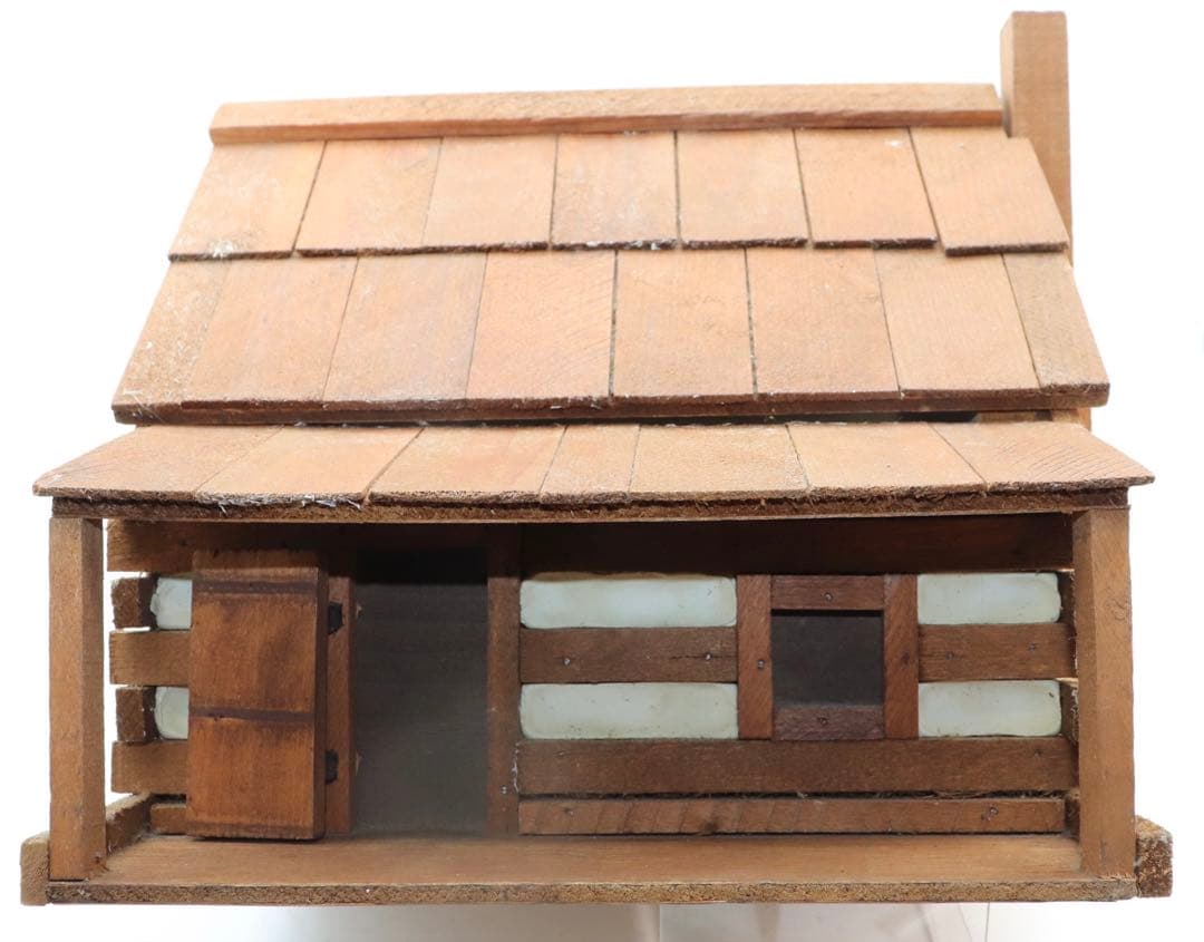 カントリー・アート 木製ミニチュアログハウス風小物入れ