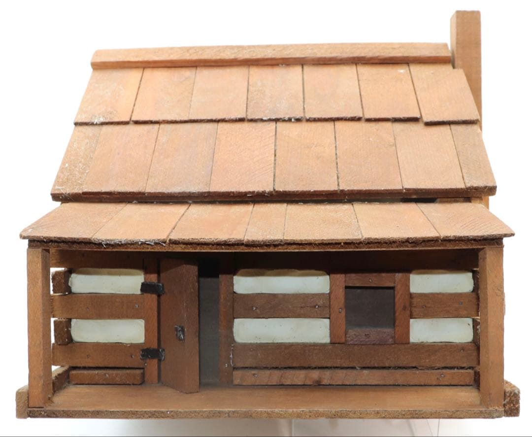 カントリー・アート 木製ミニチュアログハウス風小物入れ