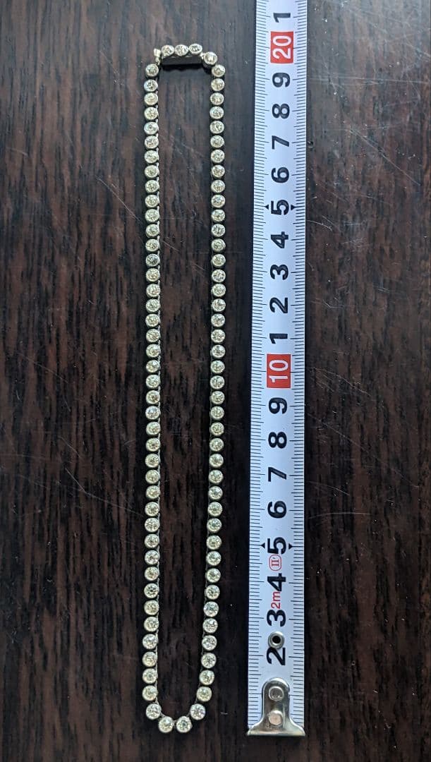 イギリス　アンティーク　クリアペースト　ネックレス　シルバー