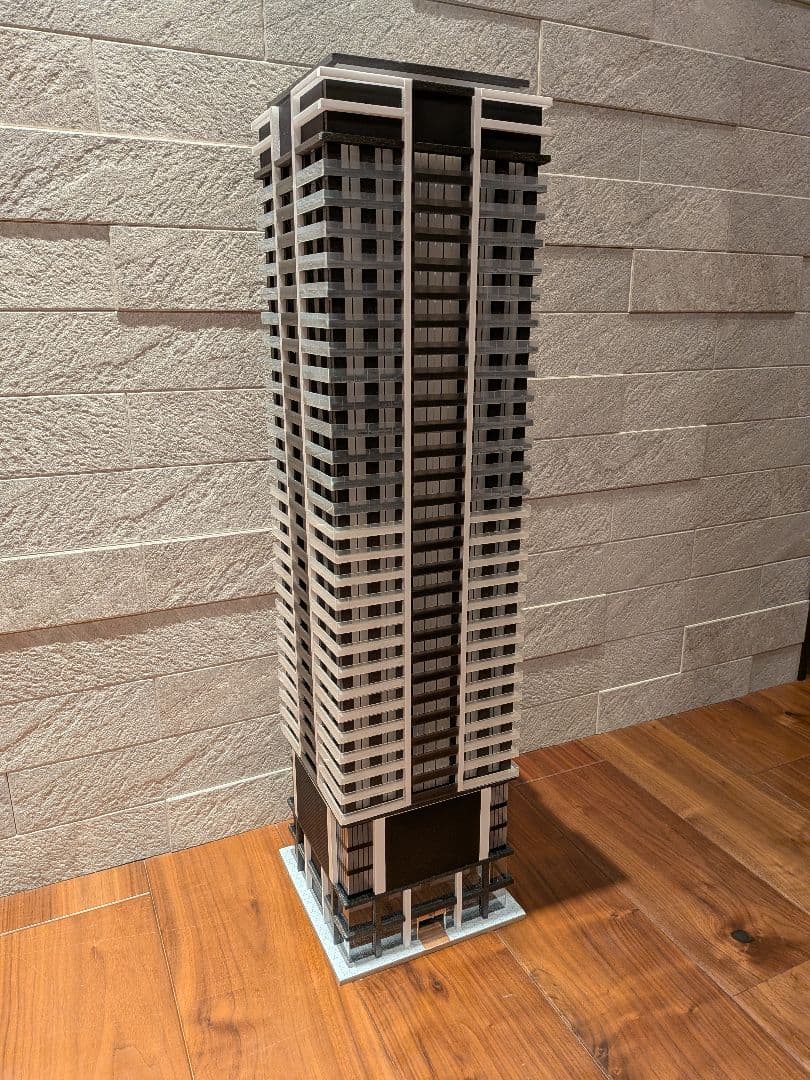 Nゲージ　自作ストラクチャー　超高層タワーマンション　タワマン　ジオラマ