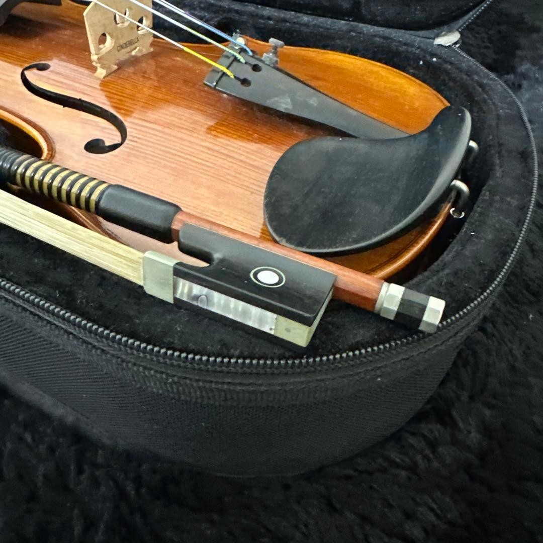 高級 ノーラベル バイオリン 1/4サイズ 弦楽器 虎杢 木目 ケース 弓付属