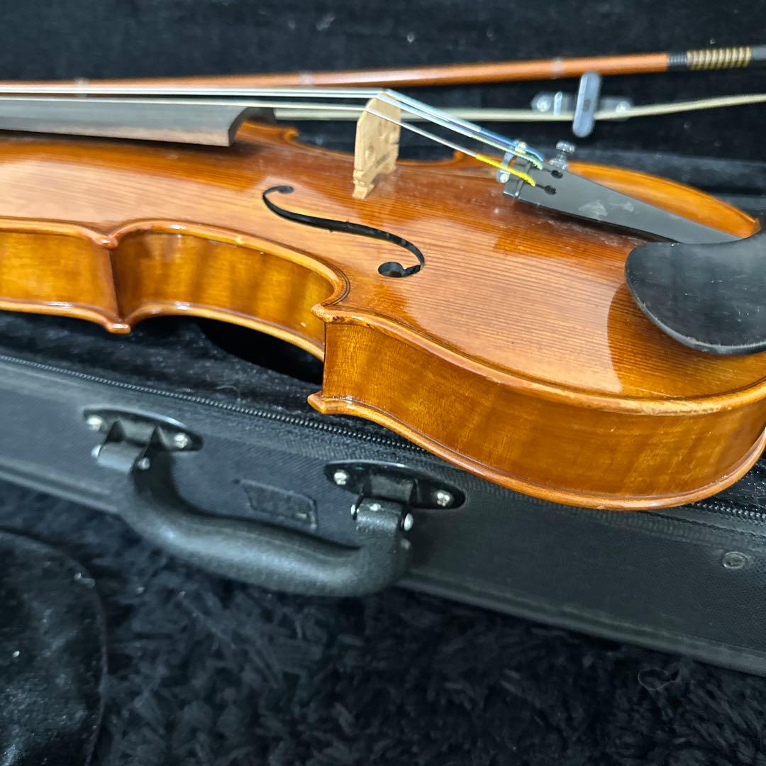 高級 ノーラベル バイオリン 1/4サイズ 弦楽器 虎杢 木目 ケース 弓付属