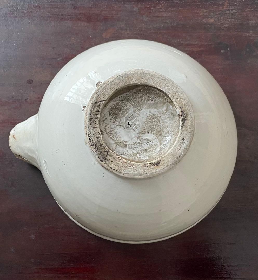 時代　平清水 白釉片口　鉢　陶器　酒器　民藝　骨董　花器　アンティーク