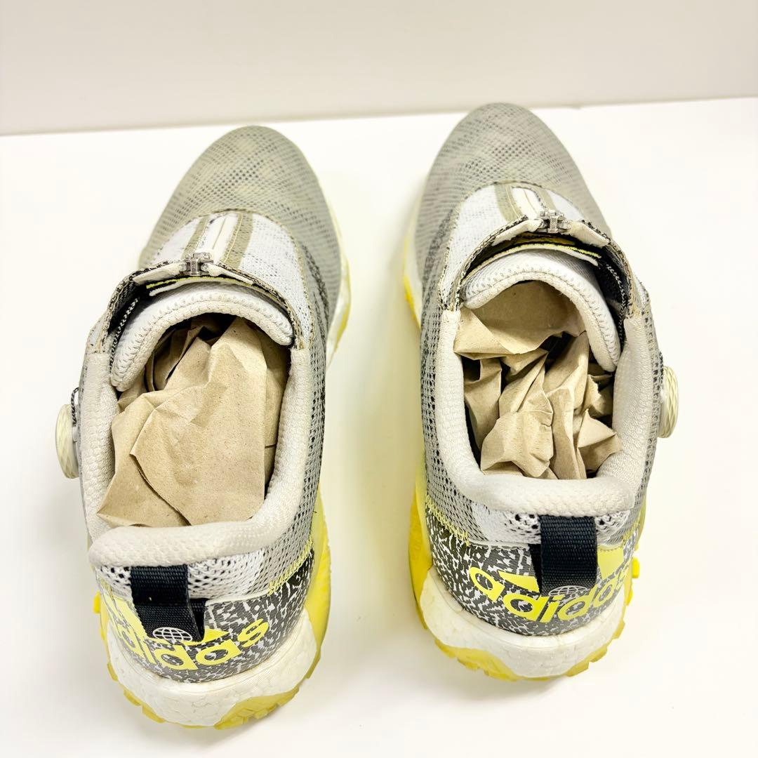 adidas BOAシステム ゴルフシューズ グレー/イエロー 28.0cm