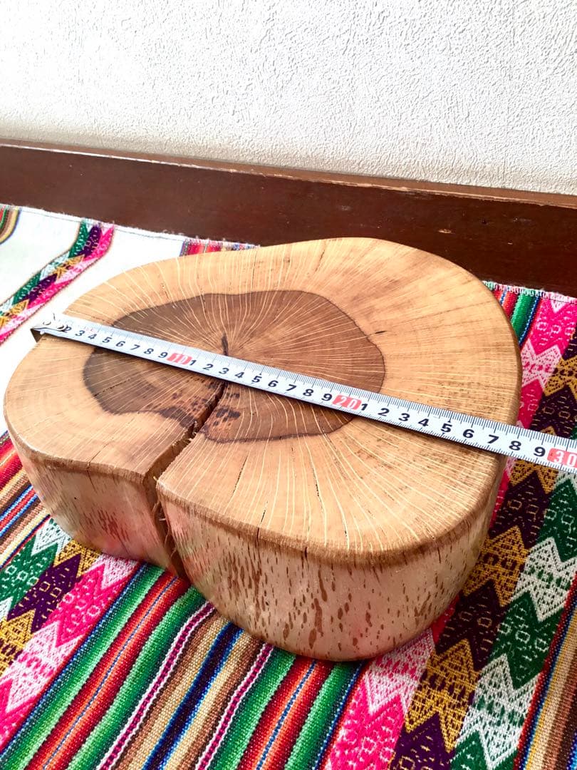 完売 天然樫の木で作成【表は森を感じられるミニちゃぶ台！裏は薪割り台に！】