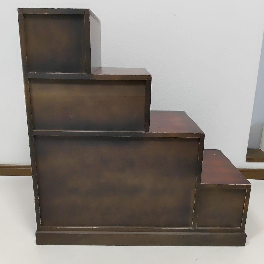 レトロ調 階段タンス 和風 民芸家具 小物収納　左下り