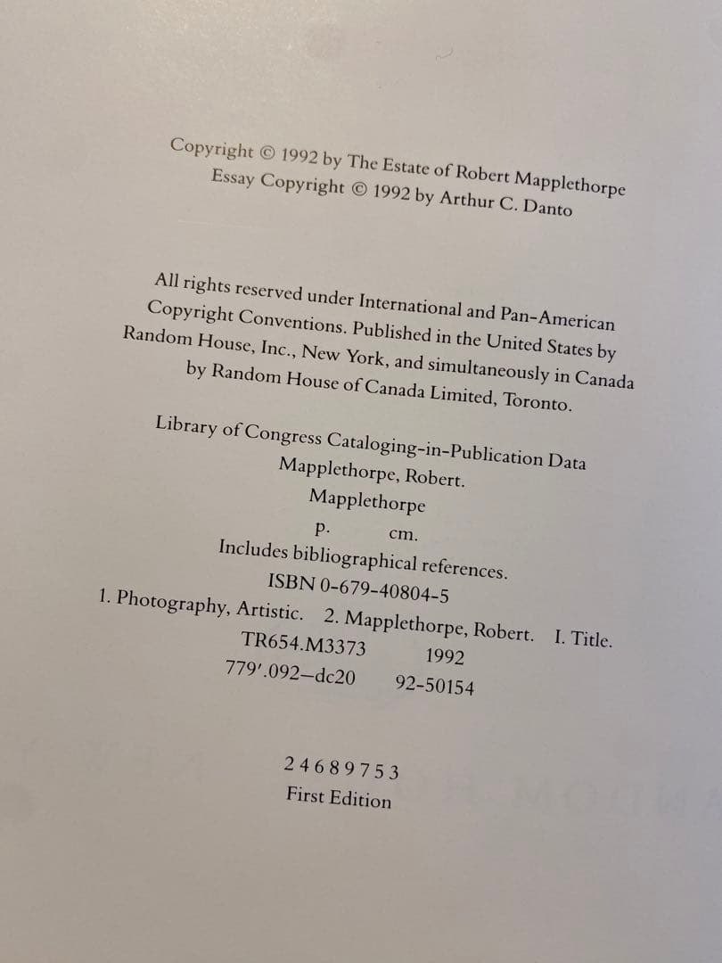 【希少・絶版・初版】ロバート・メイプルソープ 写真集 ハードカバーケース