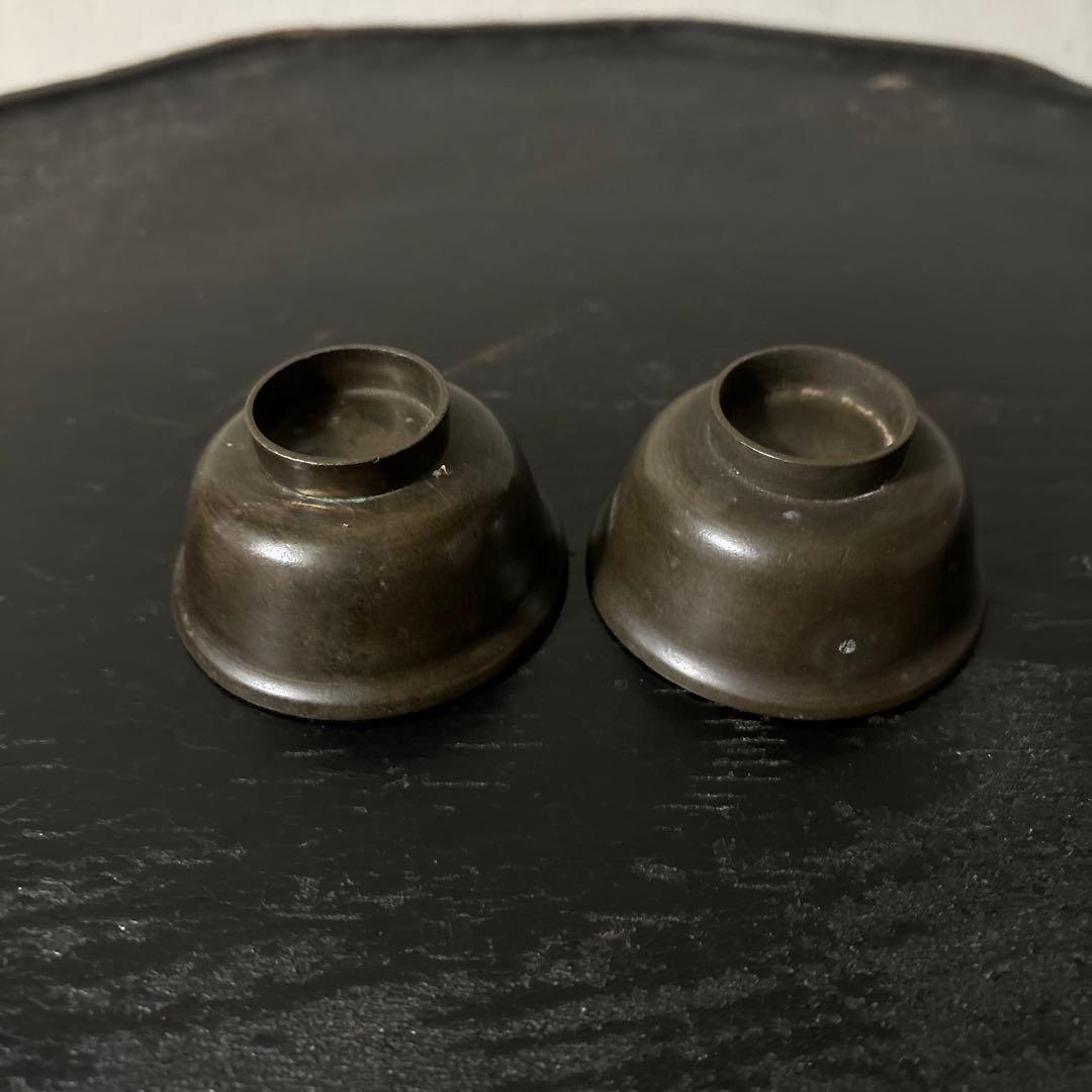 古銅六器 真鍮　盃 ぐい呑み　酒器　仏教美術 古美術 アンティーク　李朝