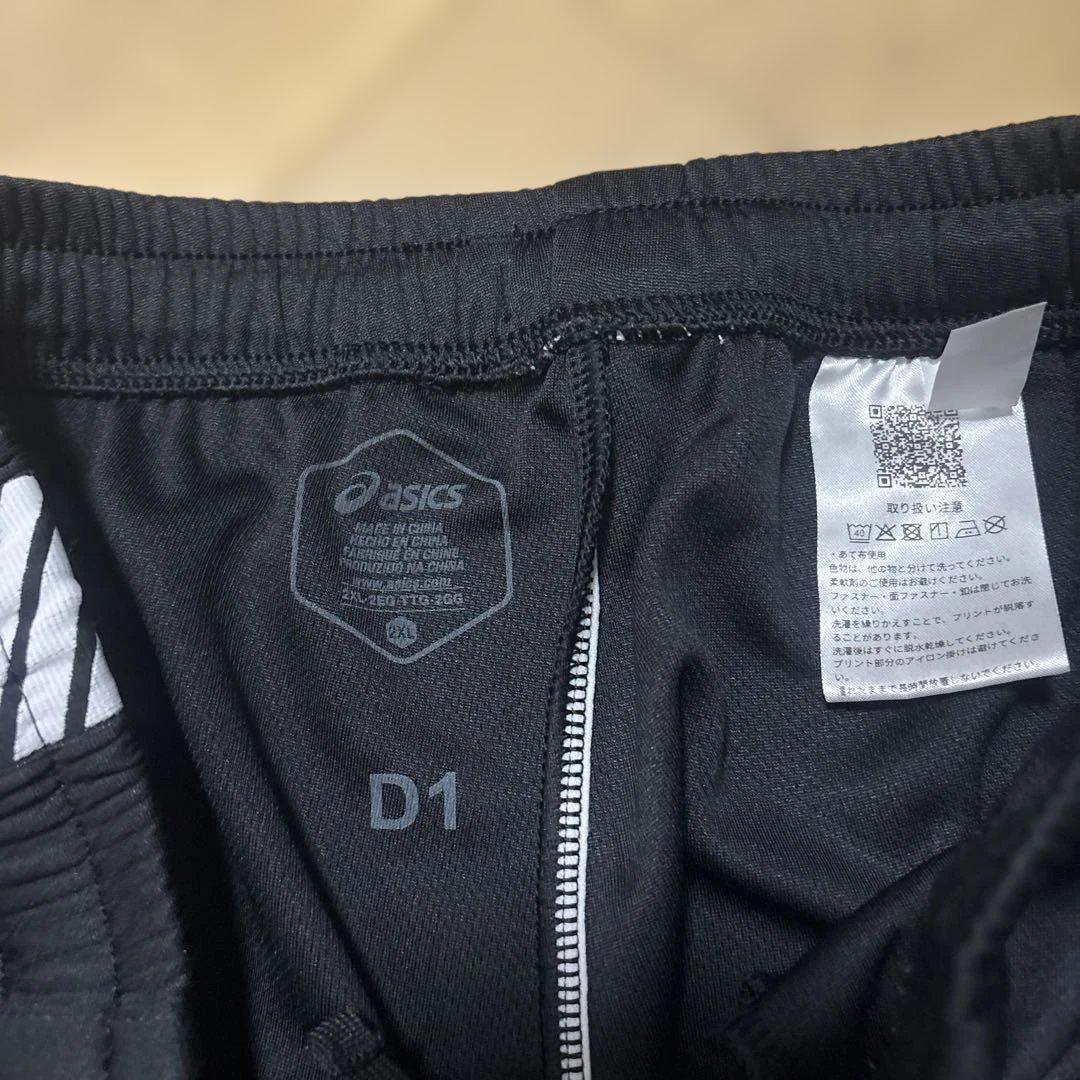 P*K様 asics ストライプジャージ上下セット XL 黒　セットアップ　20