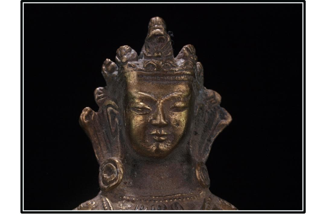 貴重品　唐時代銅製仏像　唐物骨董品 古美術 DE859B2-3