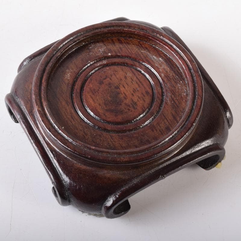 中国　大清乾隆年製款　青花 花唐草文碗　唐木台付　V　R8362