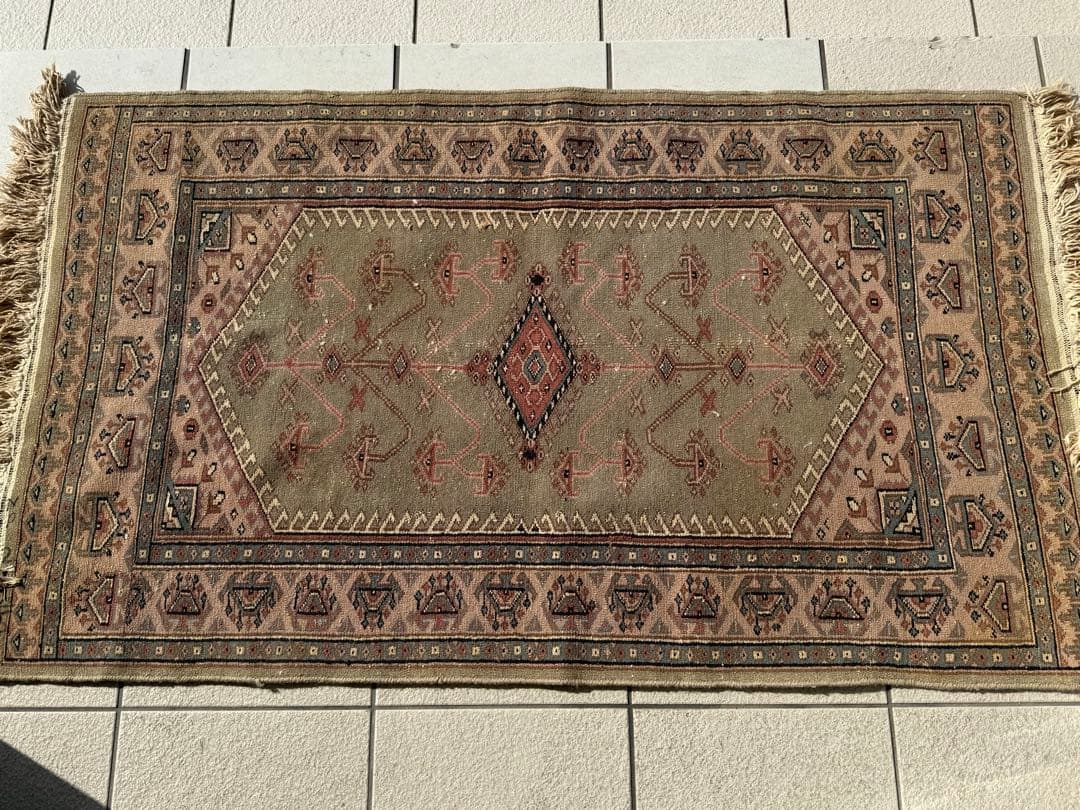 T89 ヴィンテージ トルコ ウシャク オリエンタル ラグ マット