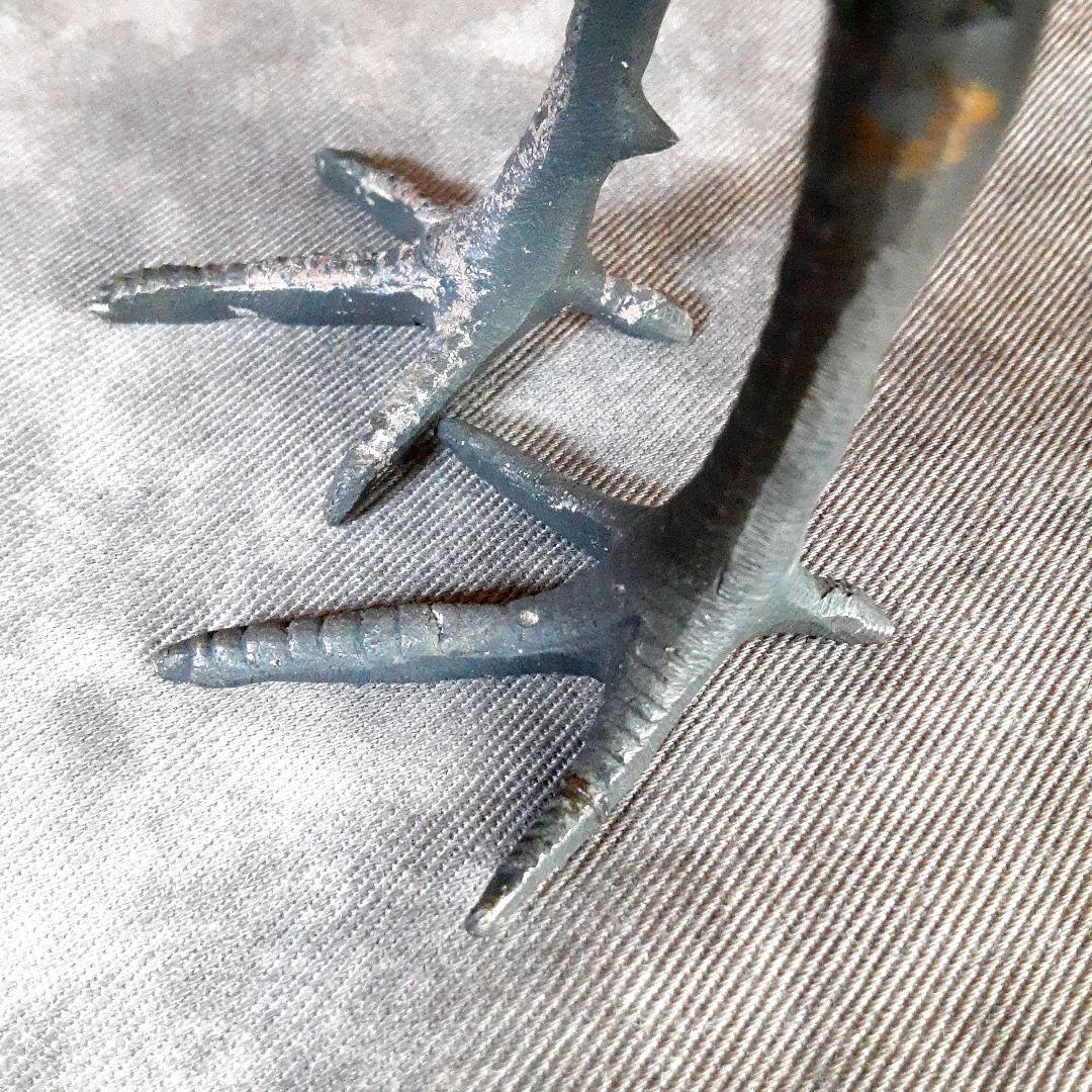 鶏　置物　ペア　金属工芸　高田銅器 S