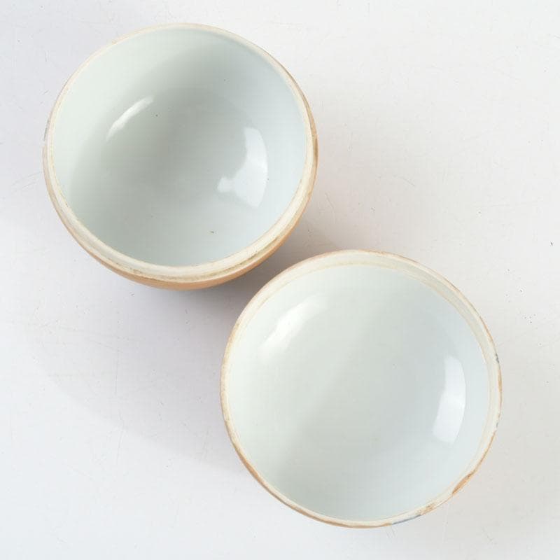 茶道具　染付金彩　りんどう図　御薄器　在銘　共箱　V　9482