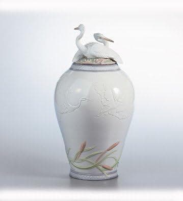 ◆リヤドロ LLADRO 06880 サギの王国 花瓶 フラワーベース 鷺◆