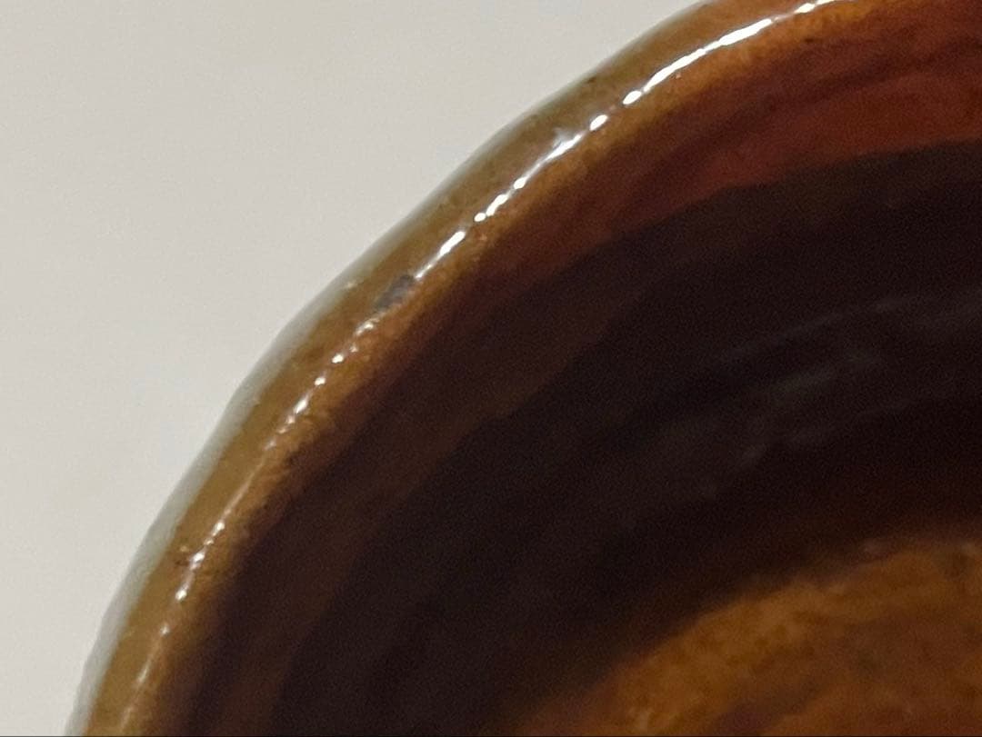 茶道具　骨董　大樋焼　飴釉　手捻り　茶碗　抹茶碗　共箱
