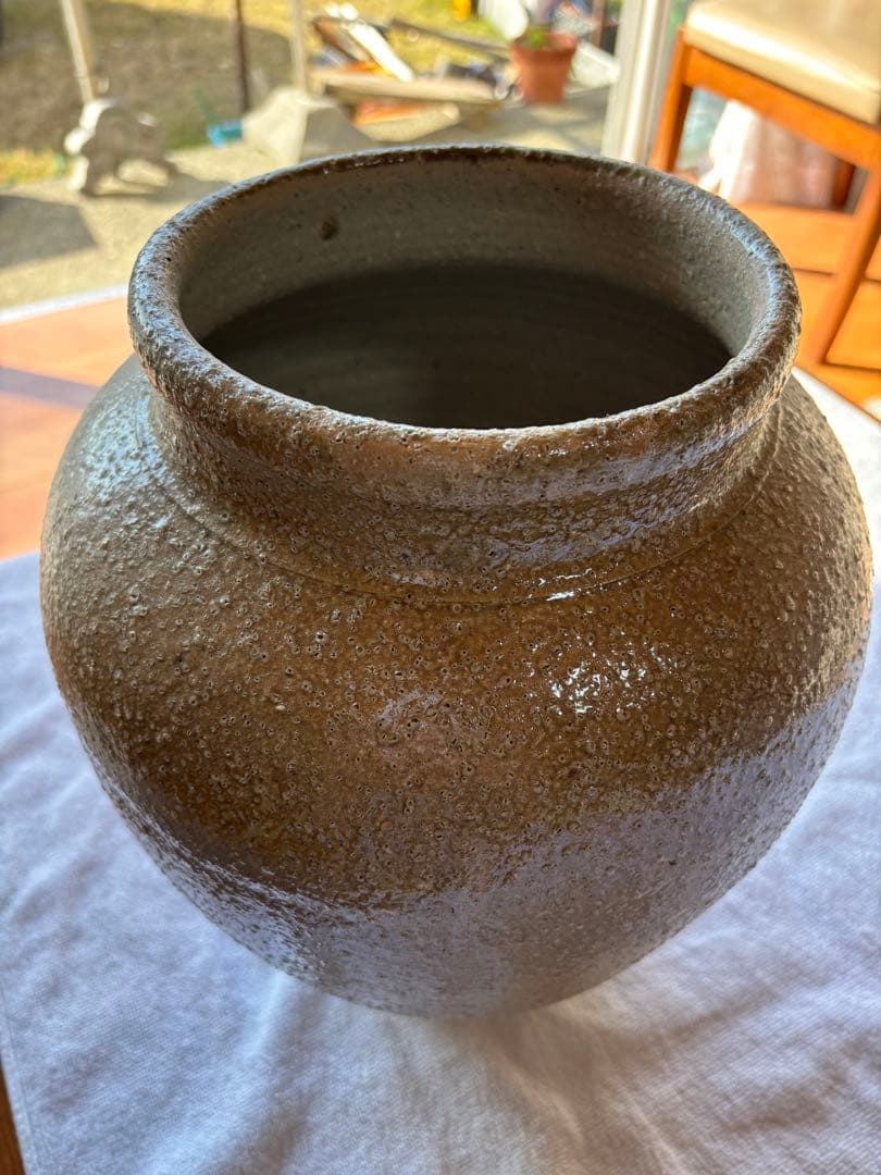 信楽焼　壺　花瓶　生花陶器　アンティーク置物