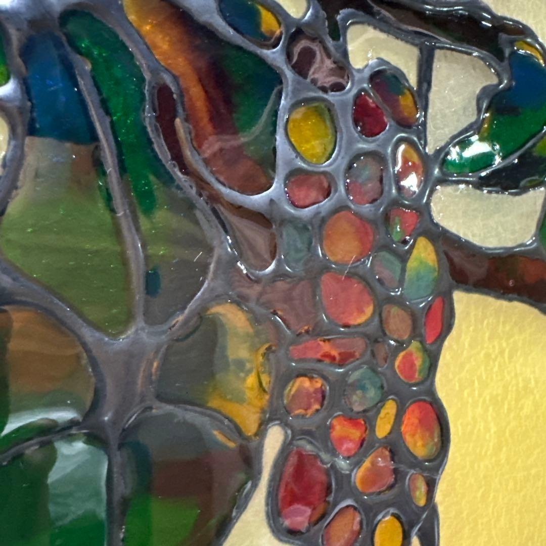 アンティーク　ステンドグラス？パネル　一枚板ガラス