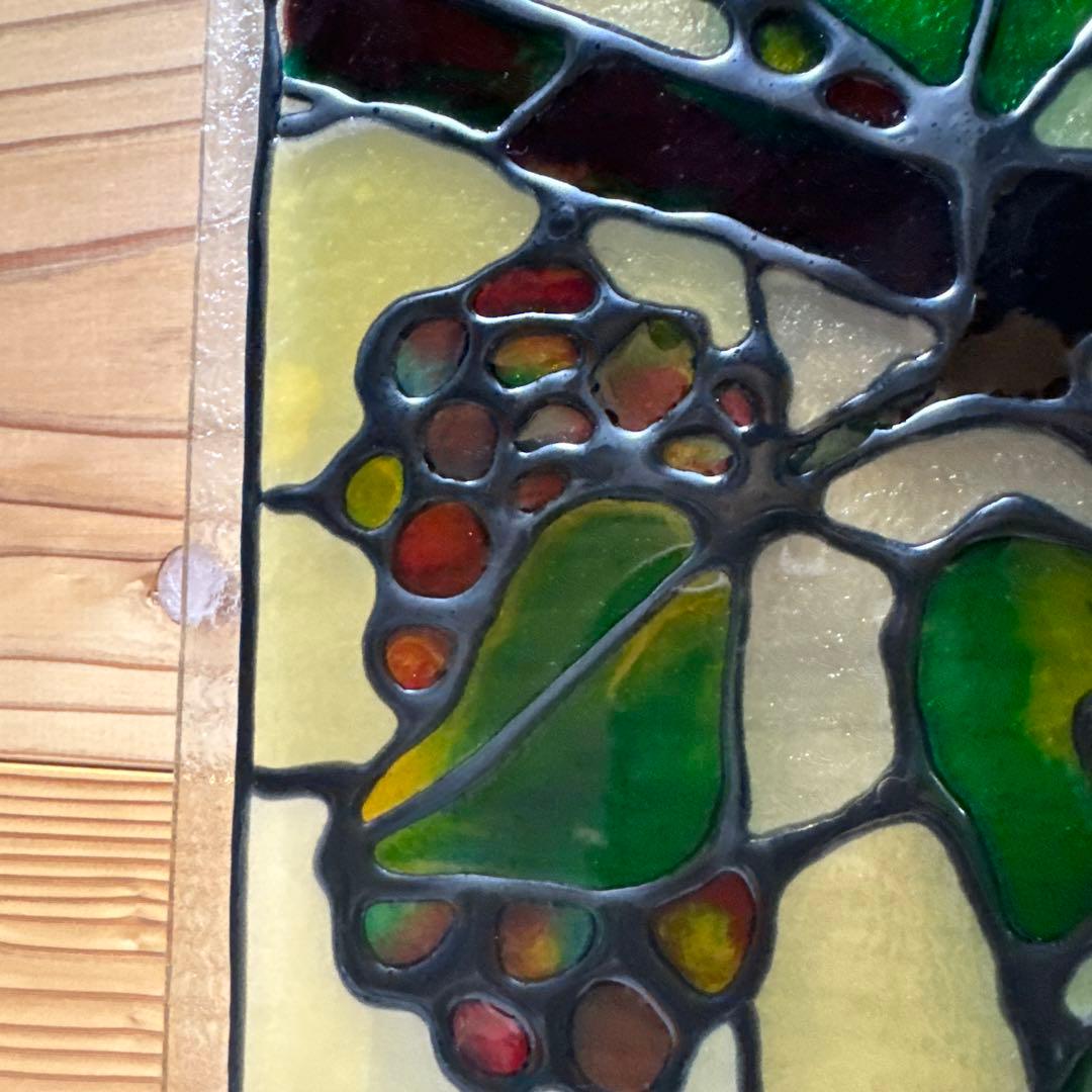 アンティーク　ステンドグラス？パネル　一枚板ガラス