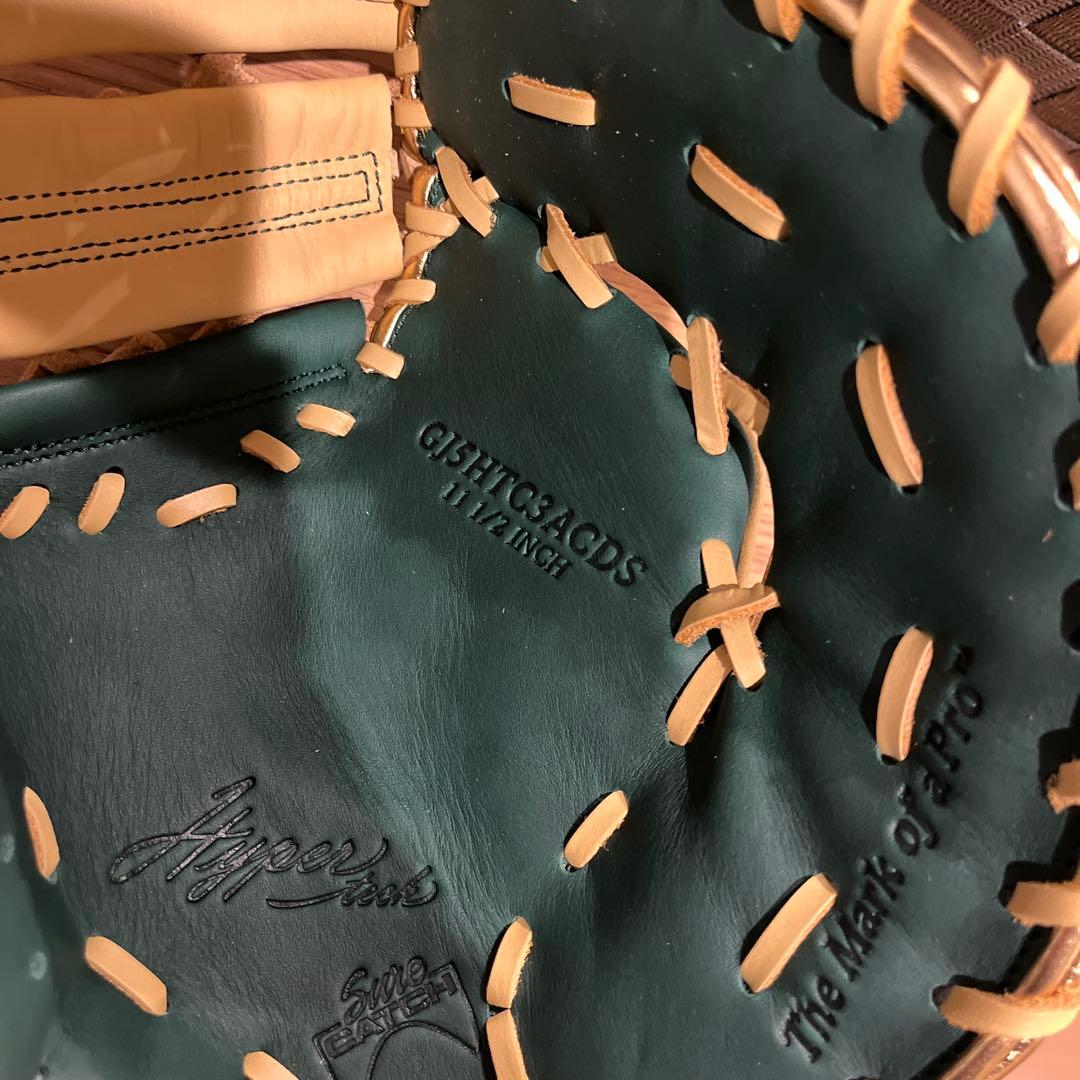 新品 値下げ中軟式少年用ファーストミットローリングス ダークグリーン/キャメル