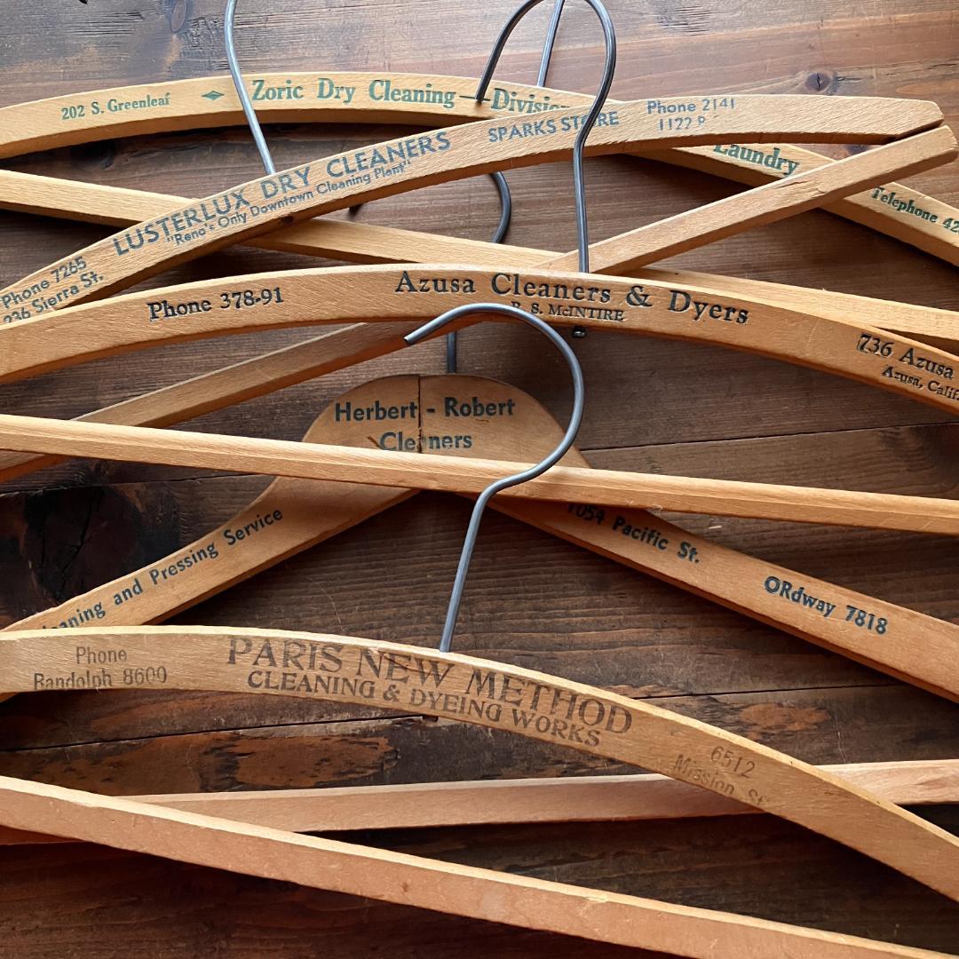 USA広告入ハンガー5本★vintage／アメリカ