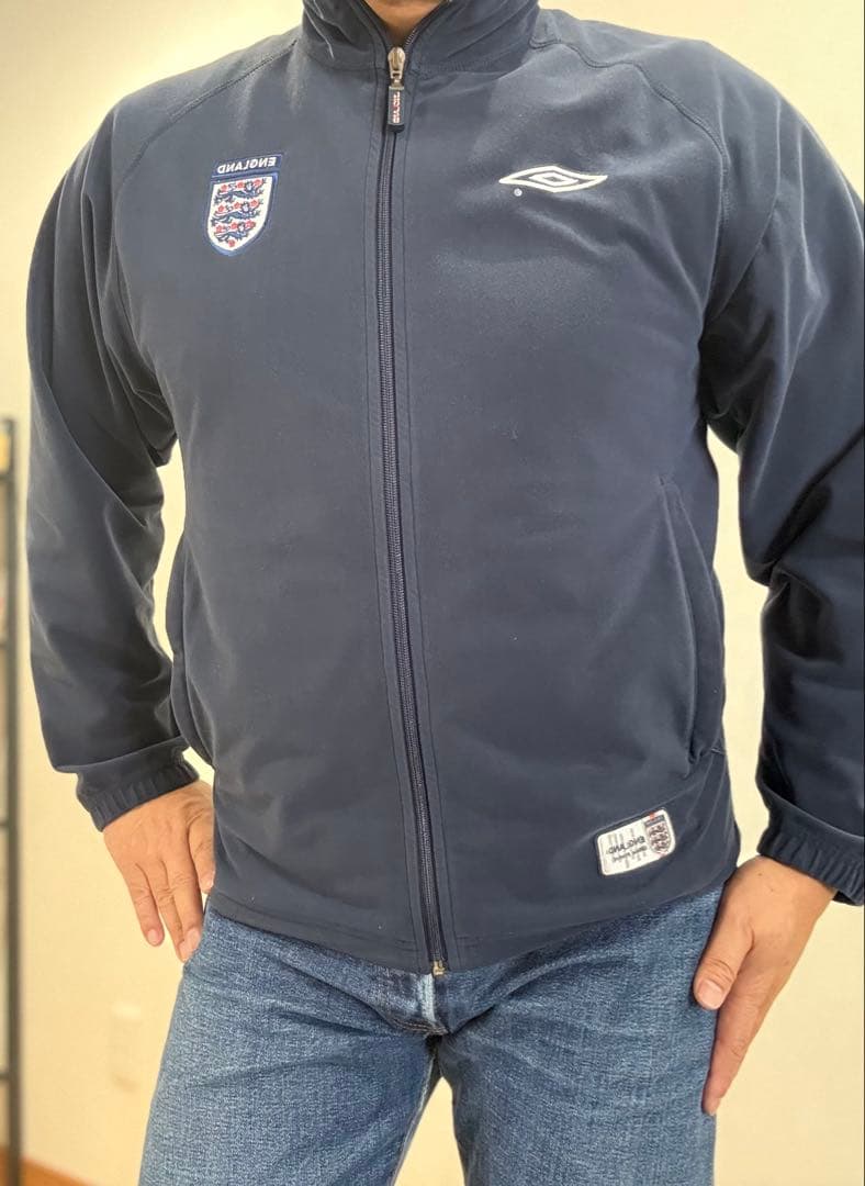 UMBRO アンブロ イングランド代表 トラックジャケット 紺 刺繍ロゴ 00s