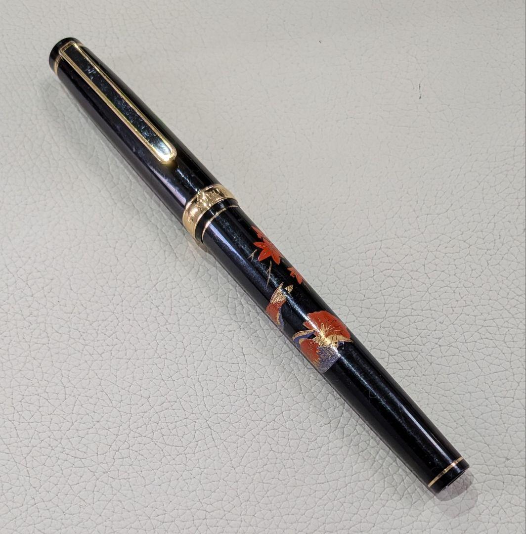 PLATINUM　蒔絵「鴨と紅葉」 　ペン先18K