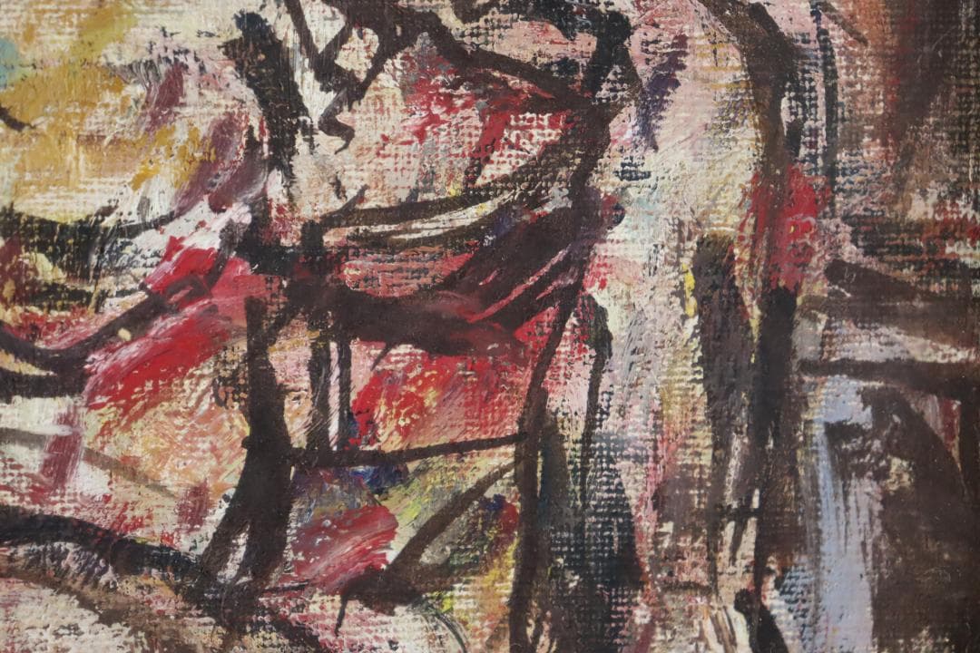 真作保証 奈知安太郎 「座る裸婦」 油彩SM号 独立美術協会 自由美術家協会