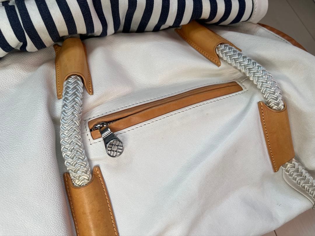 ア*ス様 ムータマリン　バッグ　クリートセーラーバッグ　ゴート革　ホワイト