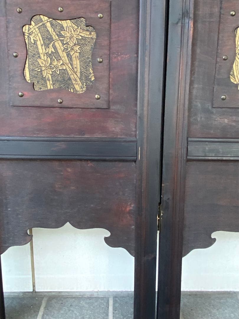 唐物 中国风の骨董品木屏風　年代不詳骨董品　入手困難 割引相談可3