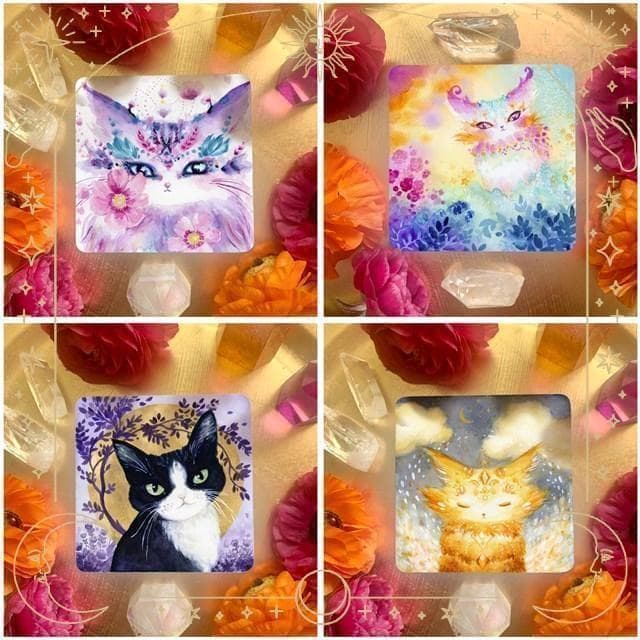 【正規品オラクルカード】海外インディーズデッキ✨スクエア型✨魔法の猫たちのカード