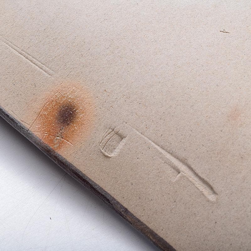 益子焼　堀越美紀作　自然釉　秋桜文　長皿　共箱　N　8681D