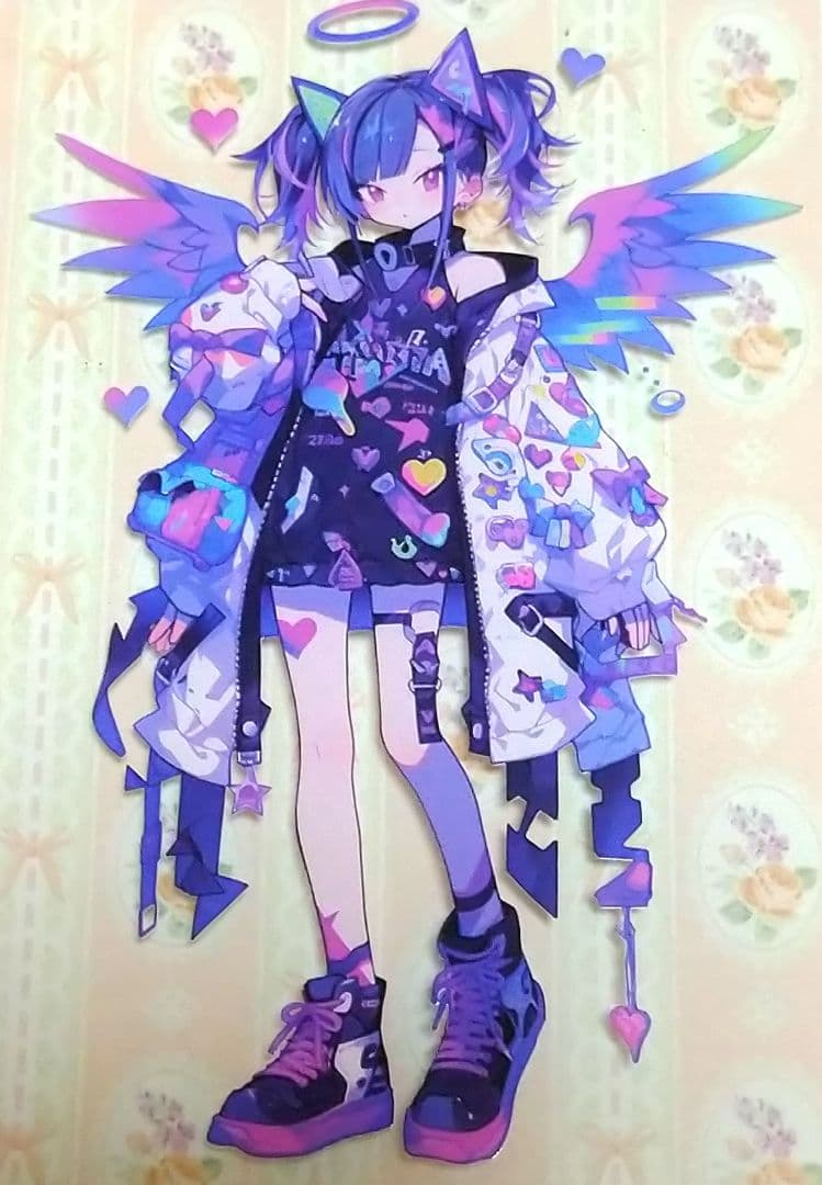 廃盤品✩J672＃羽翼彩虹(PET)y2k切り売り海外人物女の子AIマステ