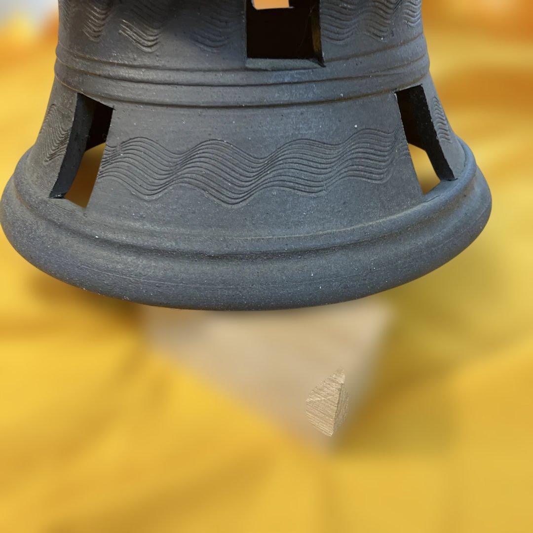 骨董 華道道具 花器 新羅土器 高杯花器 桐共箱 S759ANK